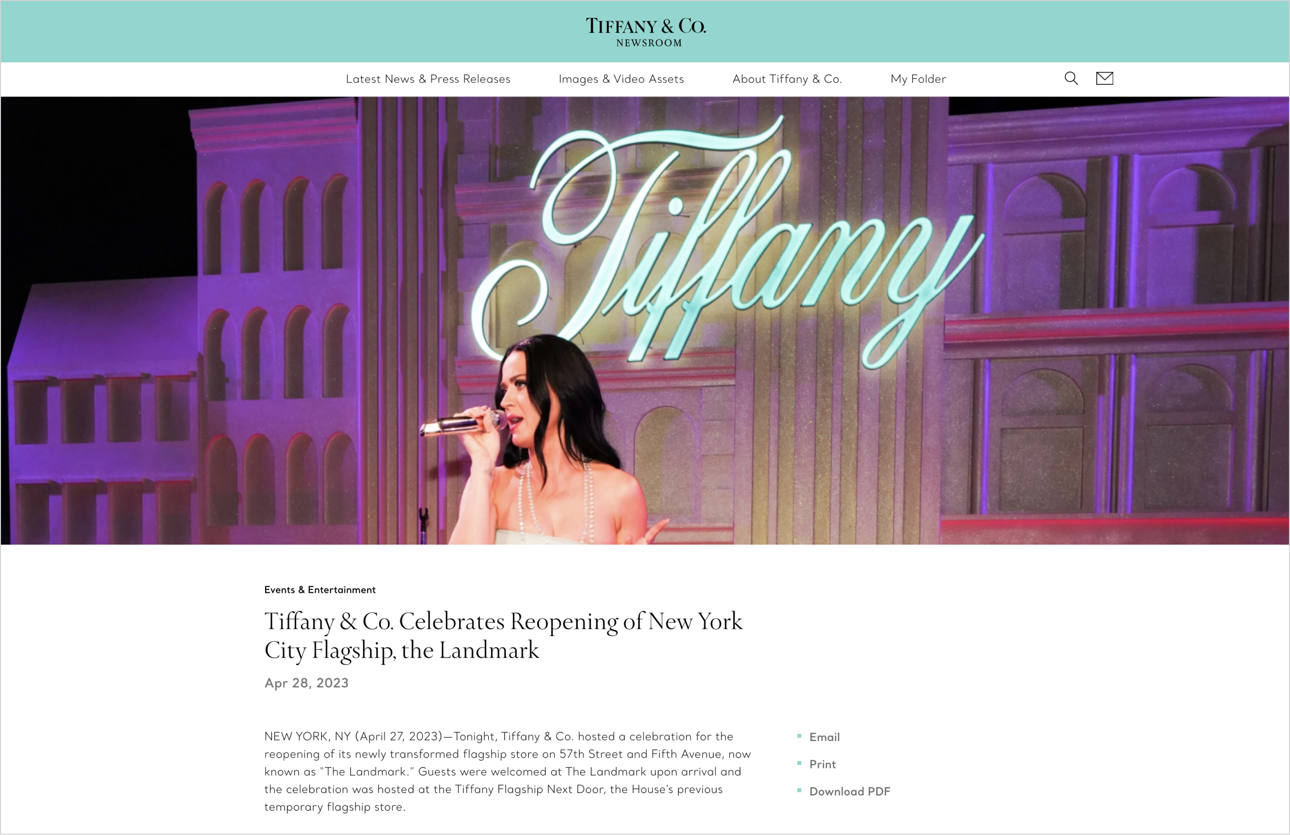 Tiffany and co press on sale release