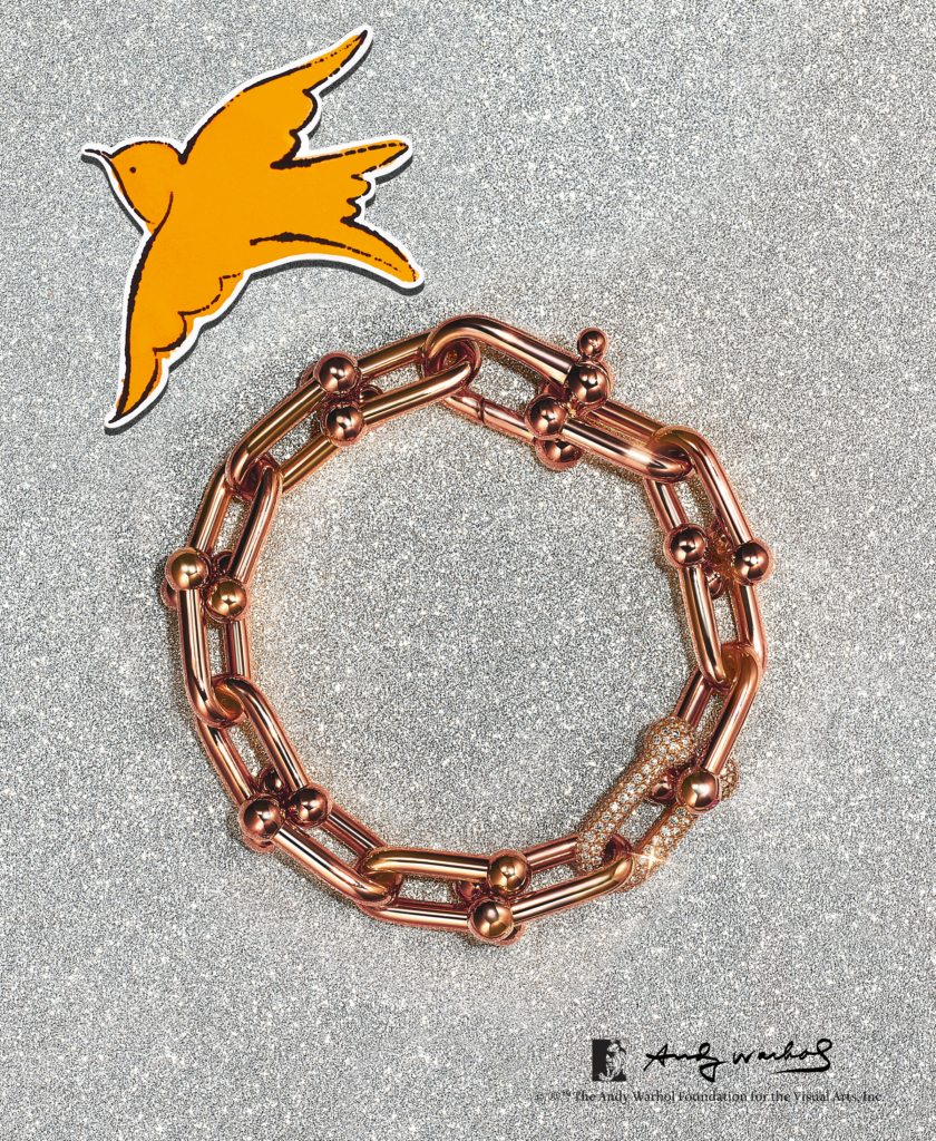 Tiffany HardWear link bracelet in 18k rose gold with diamonds, medium ...