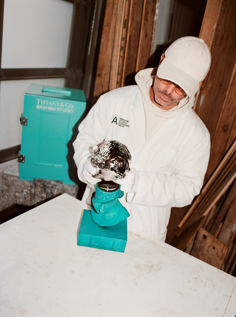 Brangle Daniel Arsham with the Tiffany & Arsham Studio Amalgamated Bust ...
