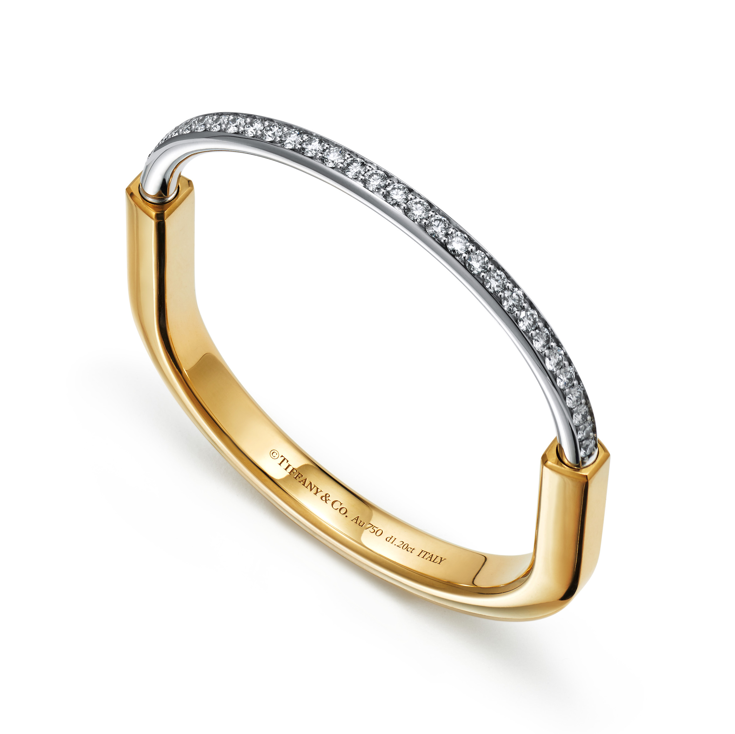 Tiffany Lock bangle in 18k yellow and white gold with Tiffany & Co
