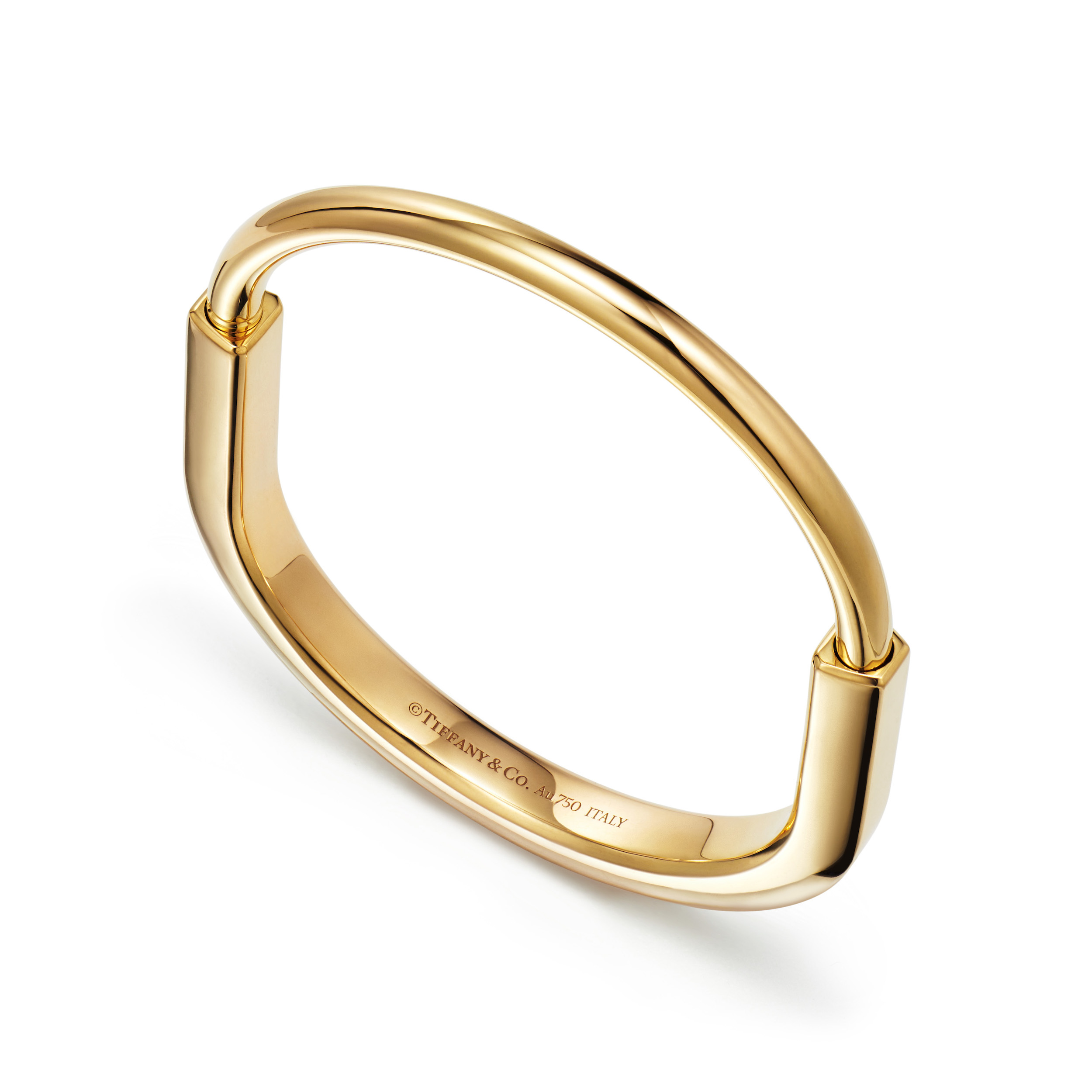 Tiffany Lock Bangle In 18k Yellow Gold, Medium. - Tiffany