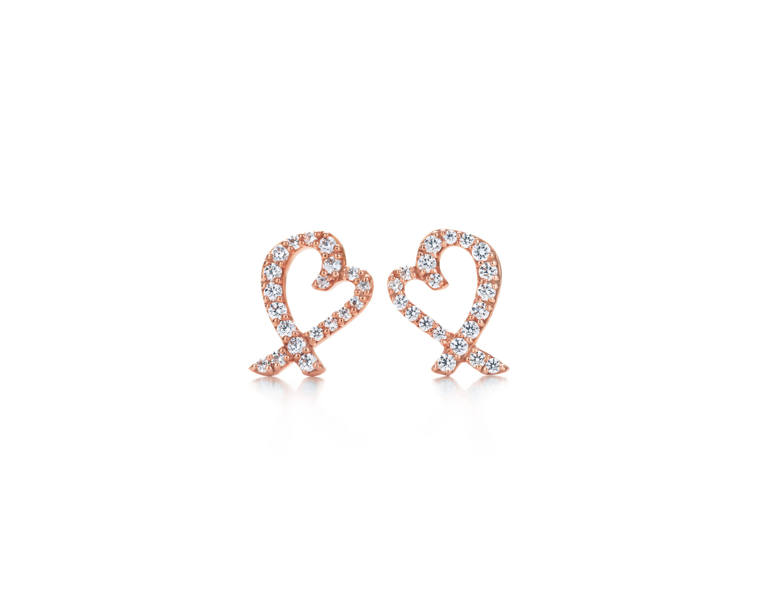 Paloma Picasso® Loving Heart earrings in 18k rose gold with 