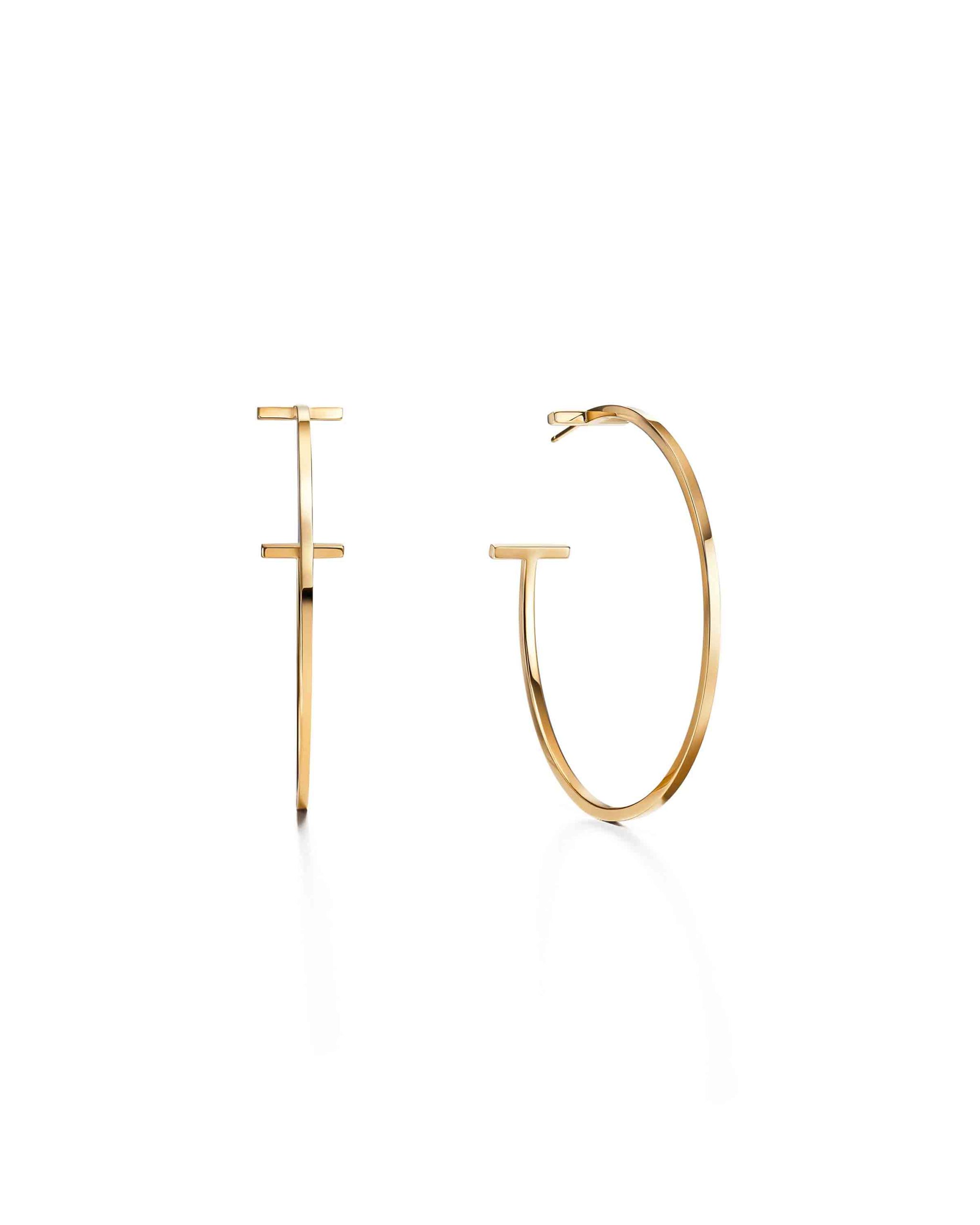 Tiffany T large hoop earrings in 18k gold - Tiffany